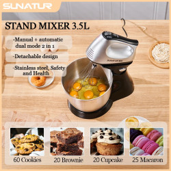 Batidora SUNATUR 3.5L: Potente 2 en 1 para hornear y mezclar